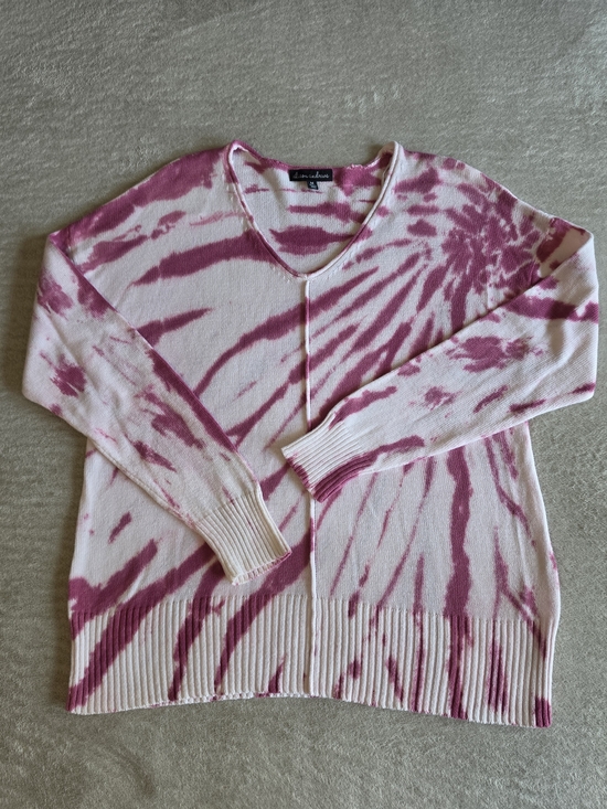 alison andrews Sweaters - Alison Andrews Pink Tie-Dye V-Neck Sweater Y2K Vibe Size:M